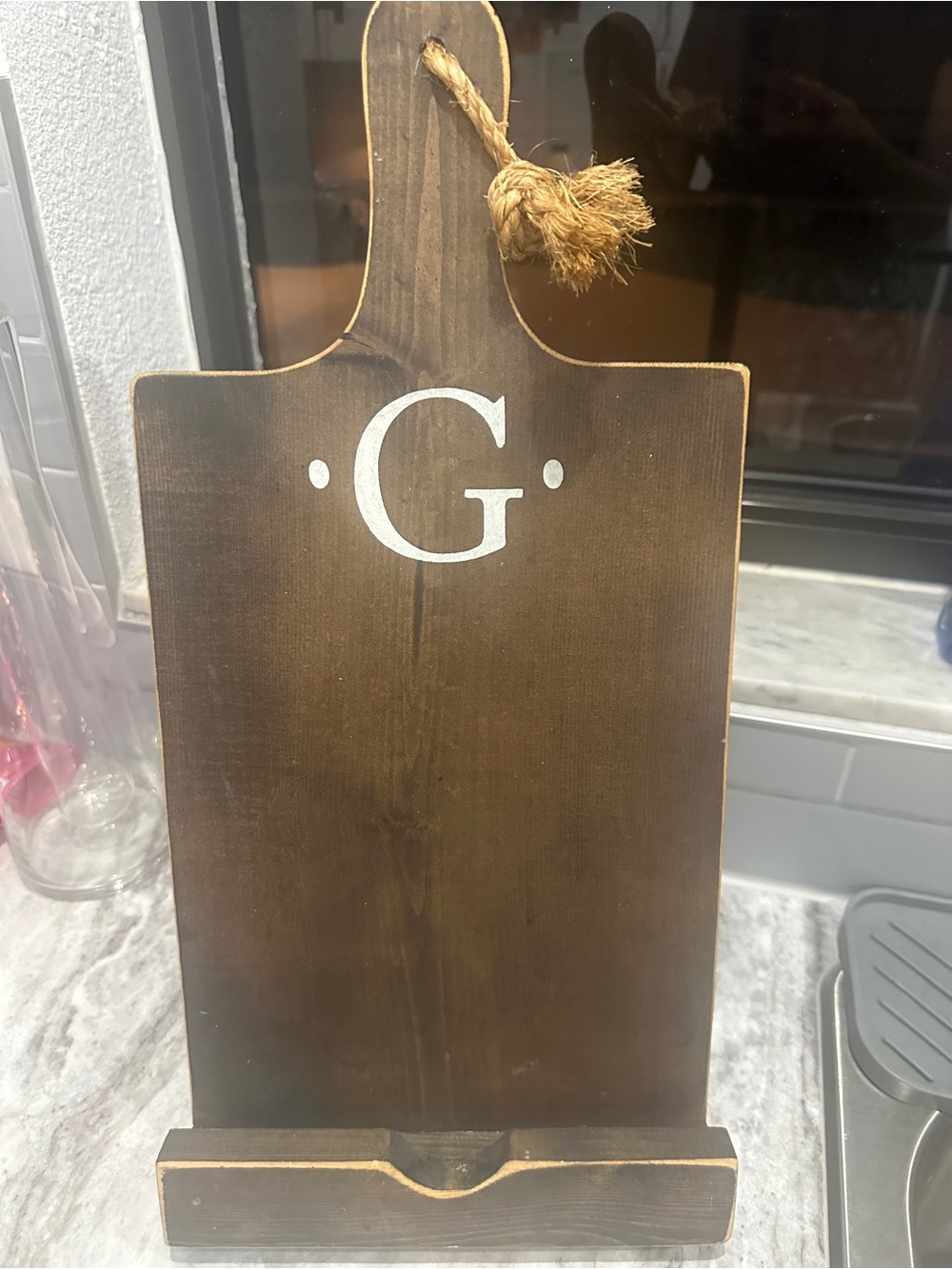 Monogram 'G' Dark Wood Cookbook/Tablet Stand